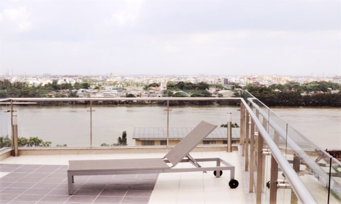 Basic Furniture Penthouse Moonlight Serviced Apartment For Rent in Thao Dien HCMC